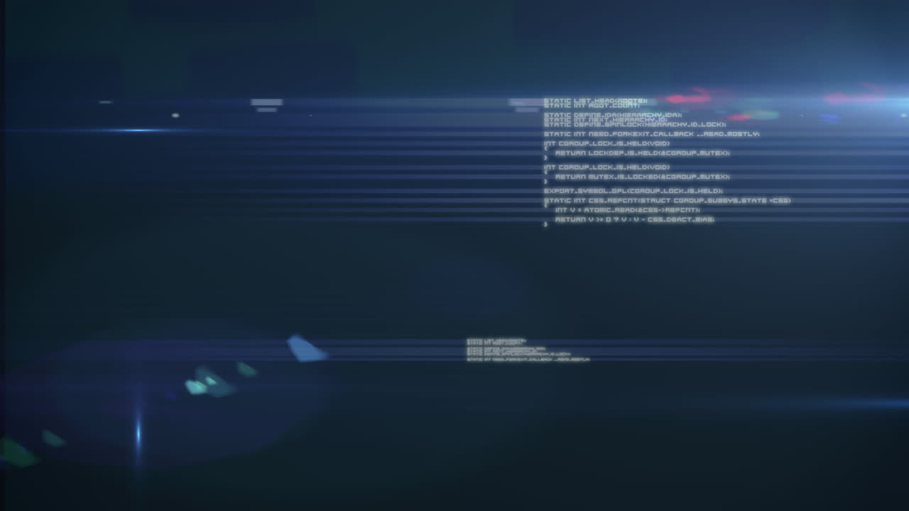 animación del procesamiento de datos sobre un fondo azul