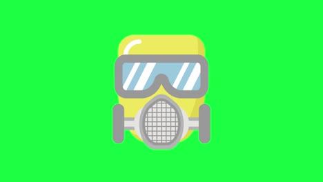 green screen, corona virus ,  gas mask