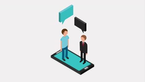 personas que se comunican en un teléfono inteligente