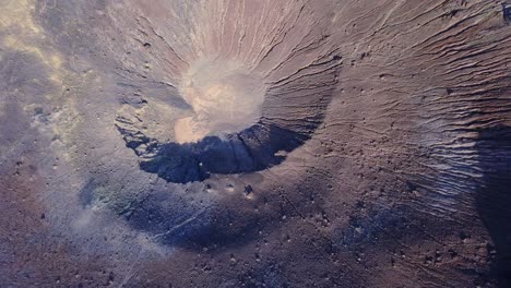 aerial view with a drone of a crater of the moon, or a planet in the solar system.