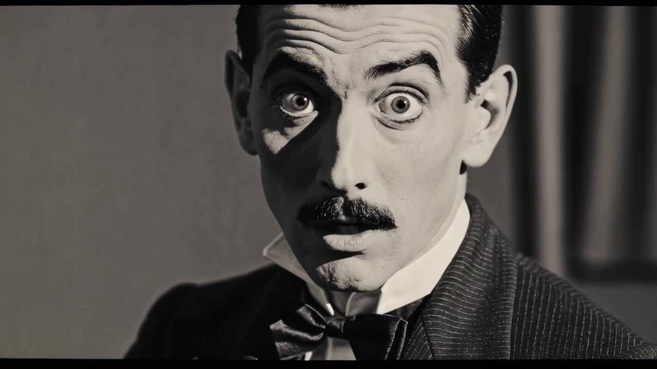 한 남자의 빈티지 흑백 초상화