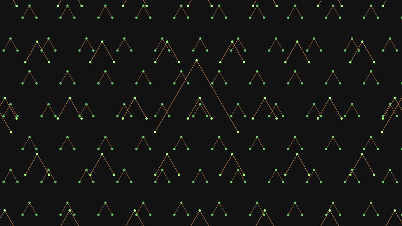 어두운 은하에서 무지개 네온 삼각형 패턴