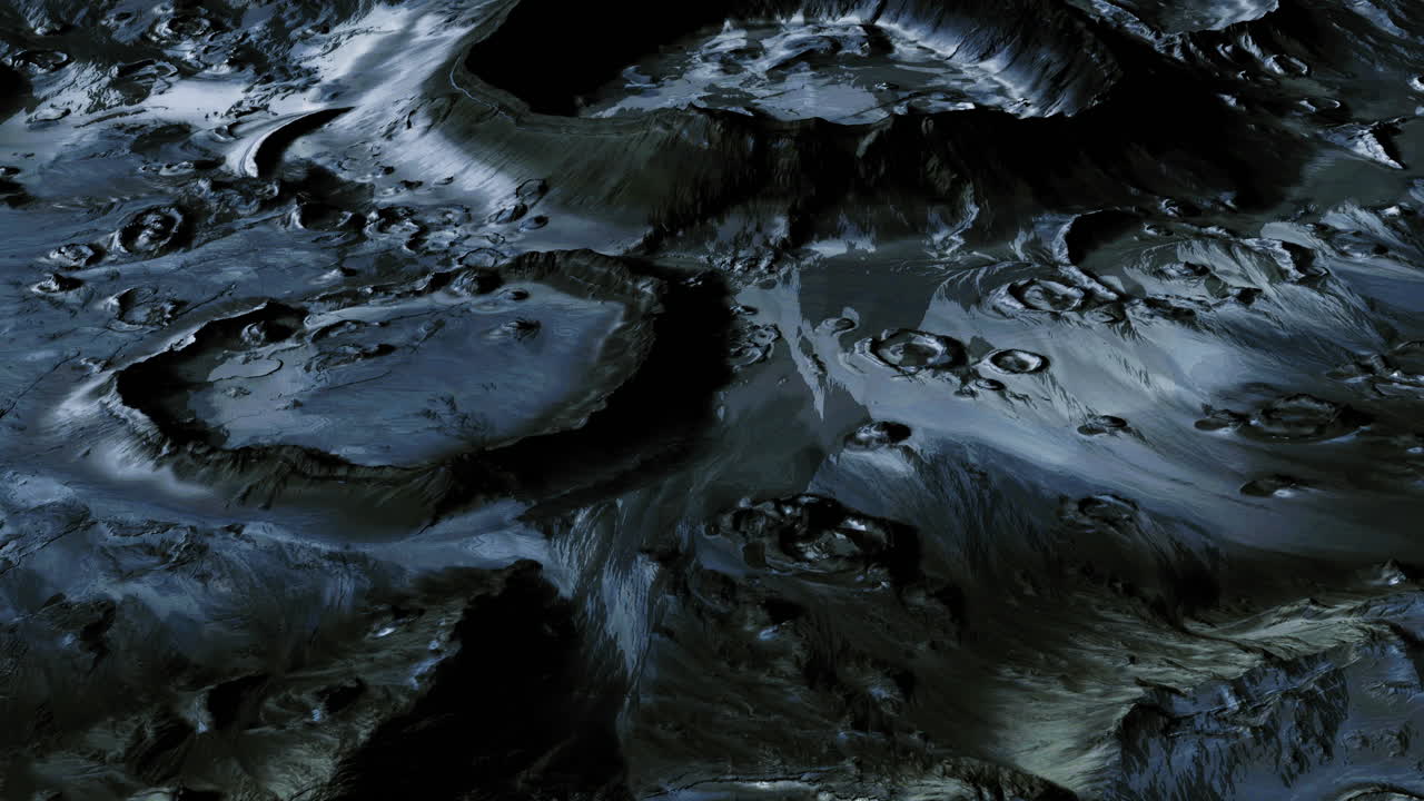 Detailed close up of the moons surface showcasing craters and textures