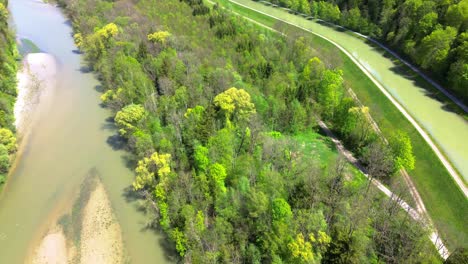 drone-fly-over-river-and-forest-4k