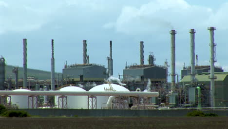 gas refinery in agriculture area