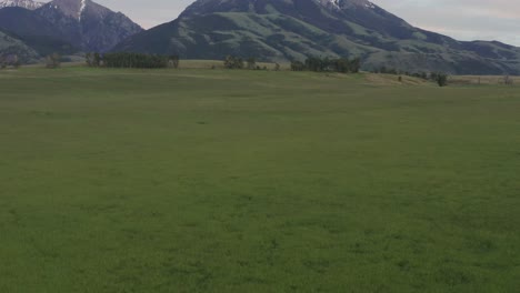 Tilting-aerial-shot-revealing-epic-Mount-Emigrant-in-Pray,-Montana