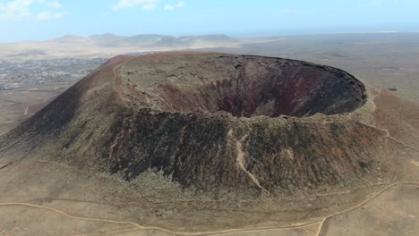 drone elevation shot of the bayuyo volcanoes is a set of volcanic cones that erupted at the same time, following an almost straight line