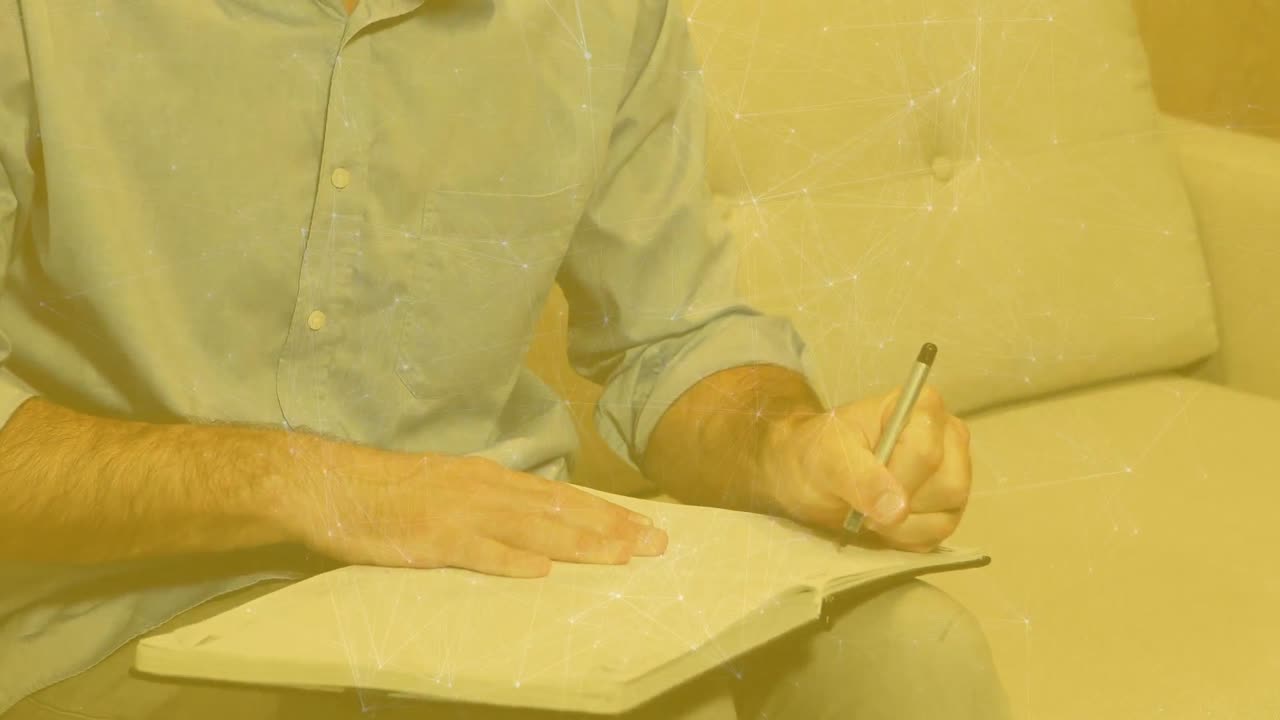 Animation of networks of connections over caucasian doctor