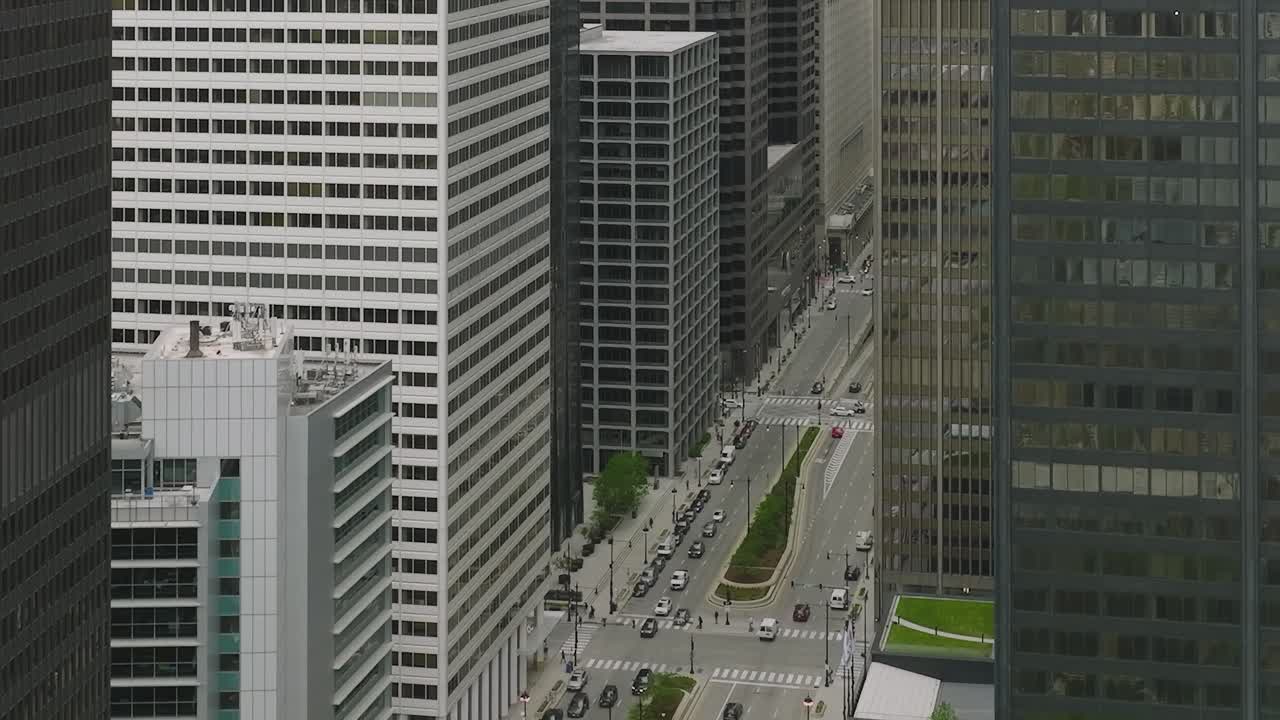 Vista de Rua de Chicago com Telhados Verdes