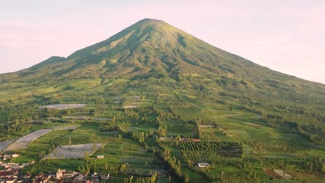 mount sindoro with rural view countryside and tobacco plantations