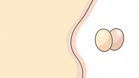 4k-video von cartoon zwei eiern auf weißem hintergrund.
