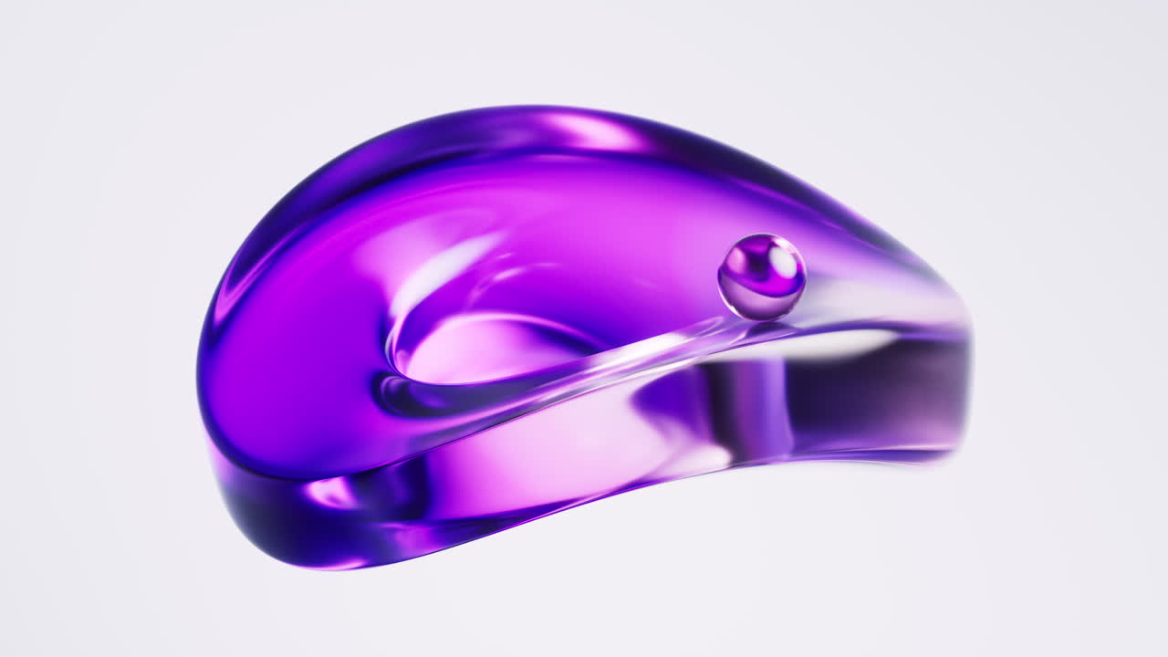 Transparent ring glass background, 3d rendering