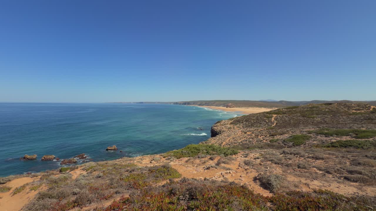 Algarve Fishermans real coastal path along the Atlantic Coast of Portugal in summer