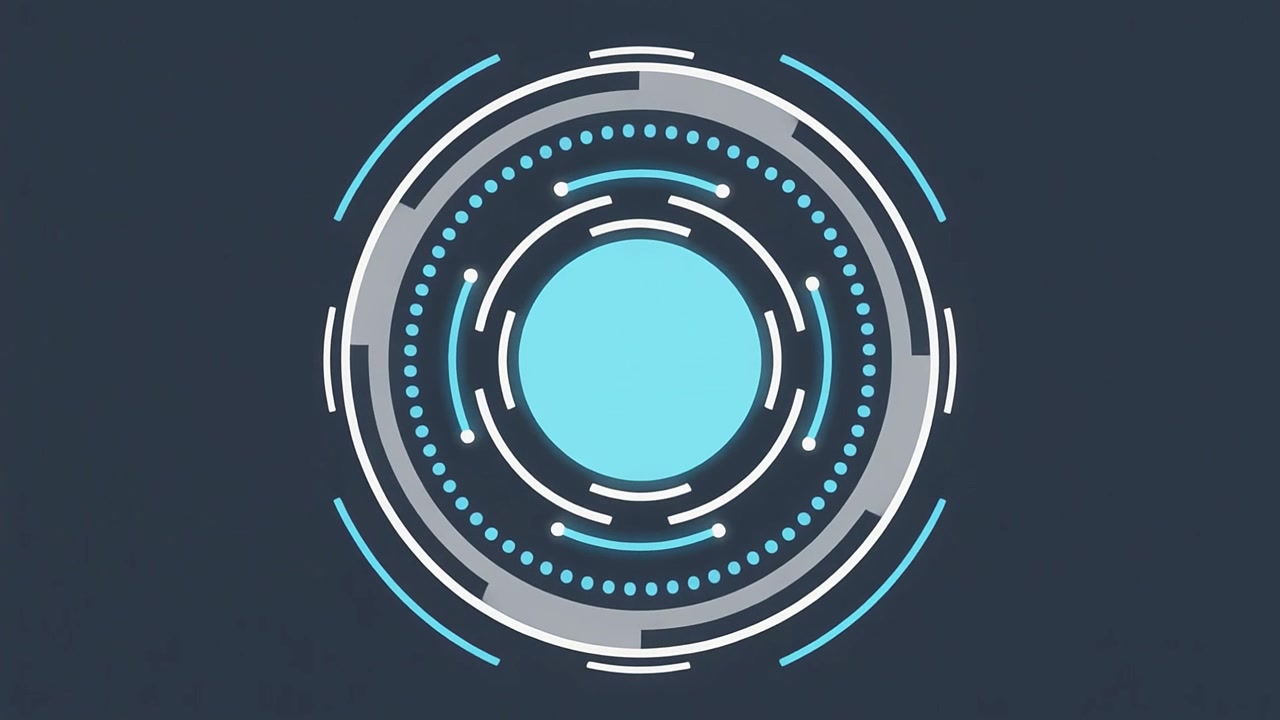 Animated Futuristic HUD Target Element with Digital Scanning Motion Graphics