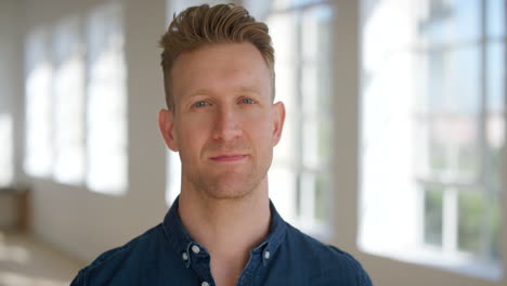 portrait of a business man showing a serious