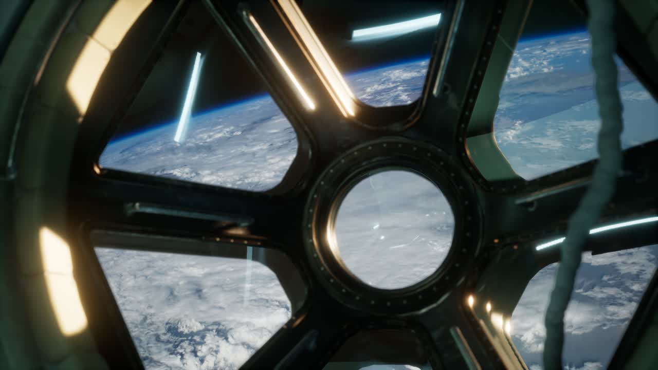 vista de la cabina desde la estación espacial internacional que opera cerca del planeta tierra