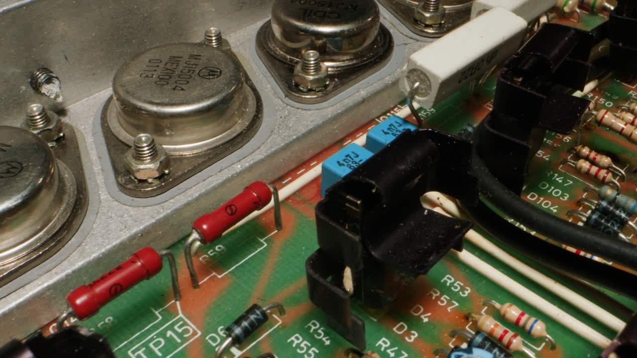 Close-up of electronic circuit board with components