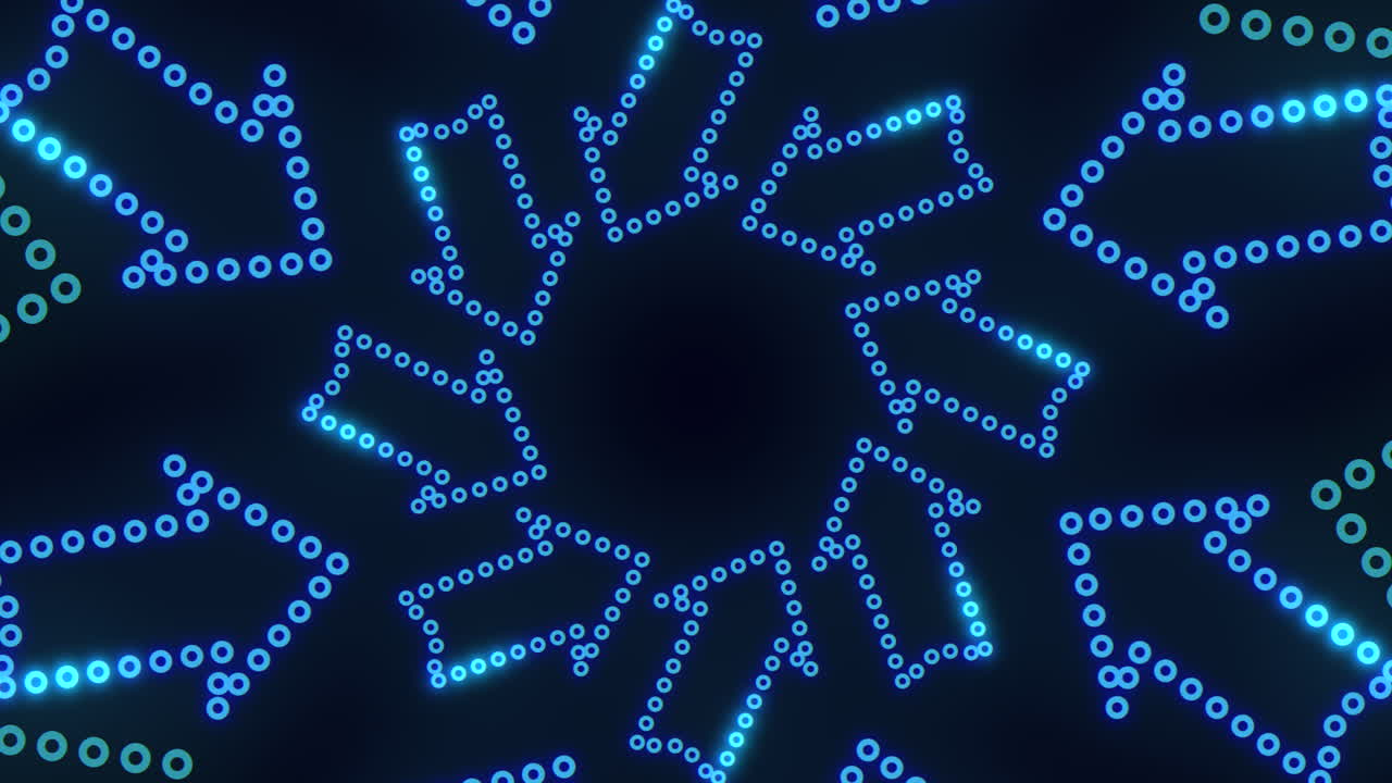 대칭 파란색과 검은색 화살표 패턴과 연결된 점