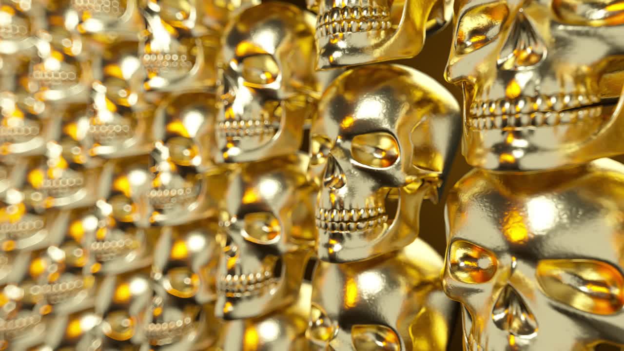 patrón de cráneo dorado