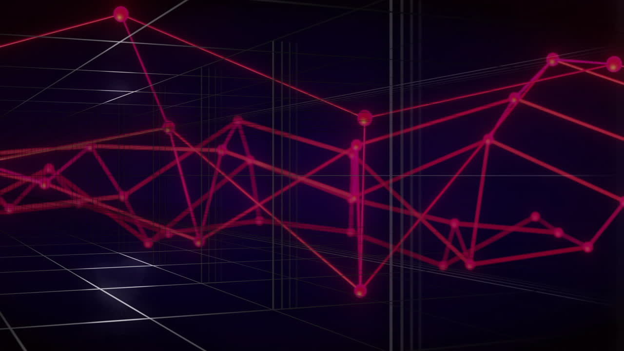 Animation of network of connections on black background