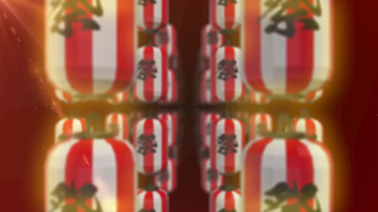 일본 중국 빛 랜턴 페스티벌 루프 애니메이션