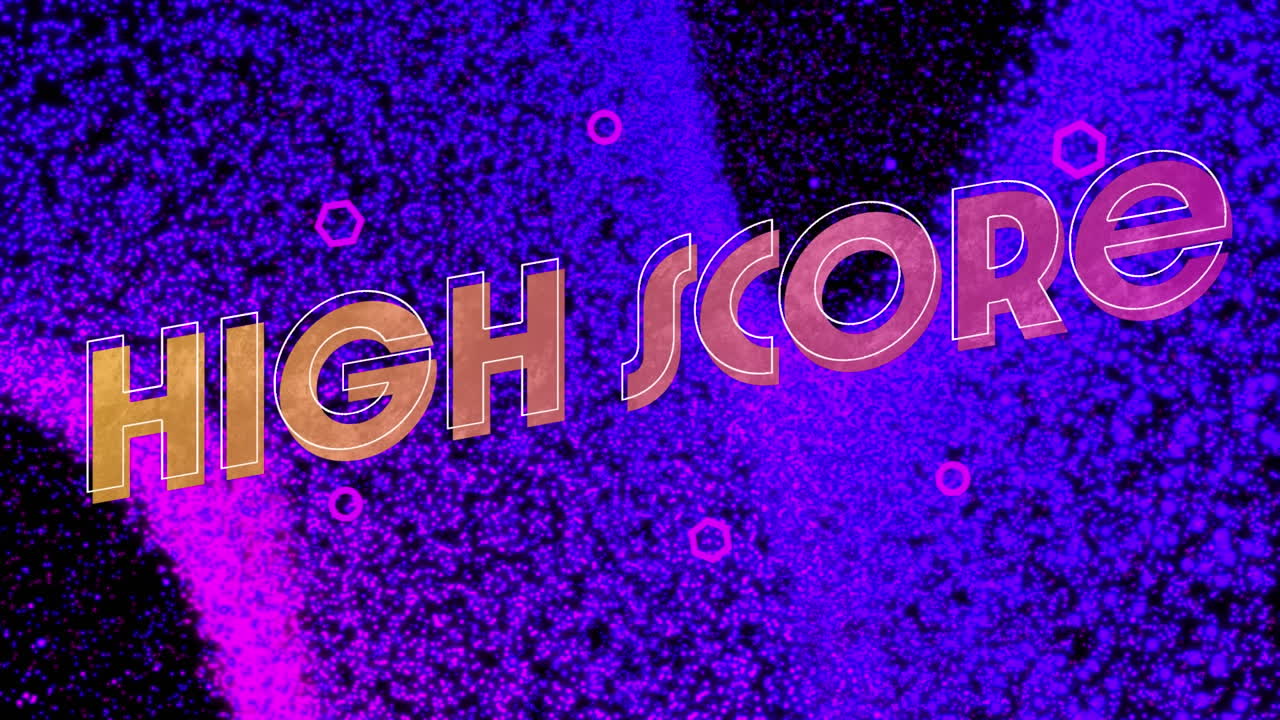 animación de texto de alta puntuación y puntos sobre fondo negro