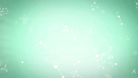 animación de redes de comunicación flotando sobre un fondo verde pálido