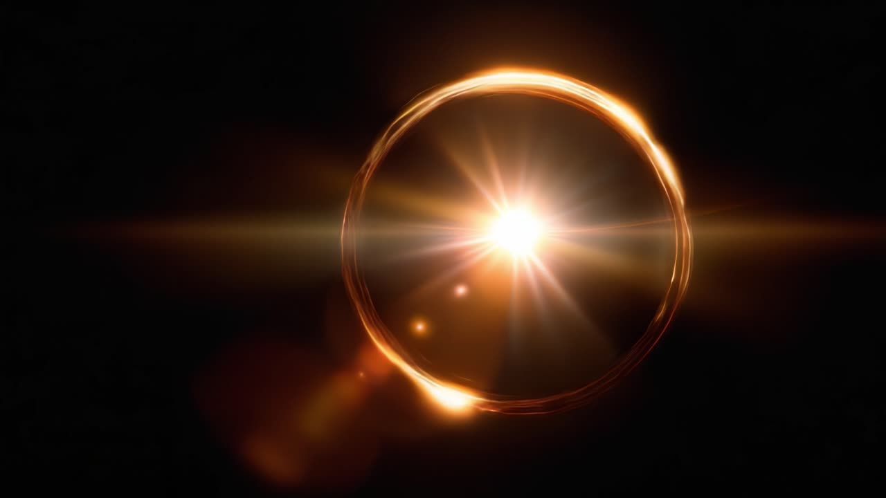 A mesmerizing spectacle of light encircling a radiant sun, creating an ethereal visual experience that captivates the viewer with its brilliance and cosmic allure