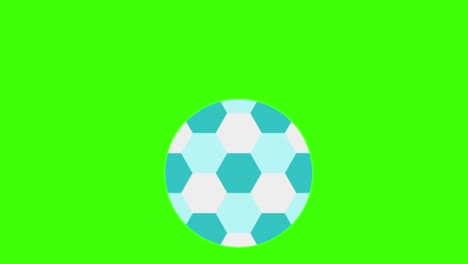 illustration of a blue and white soccer ball with a light green background