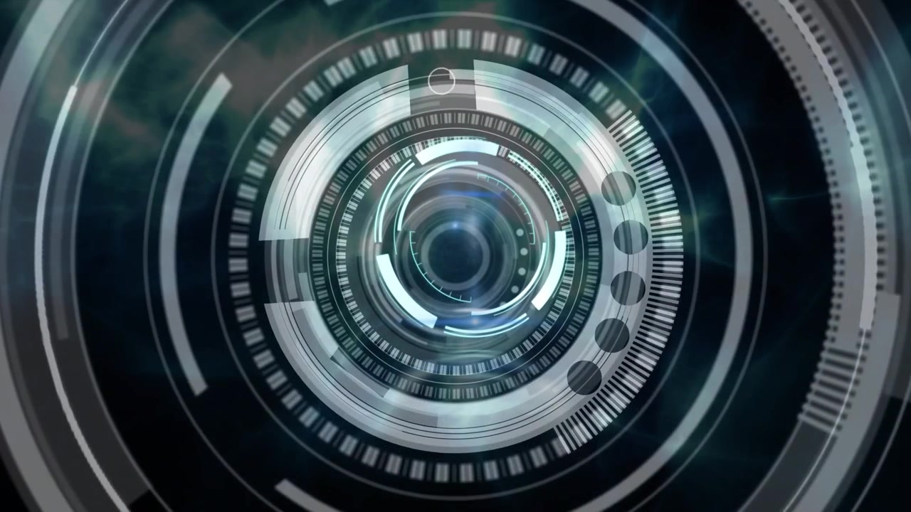 Animation of scan scope and data processing over dark background