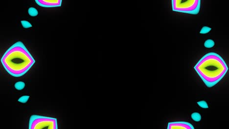 la pulsación de neón de una flor abstractamente multicolor.