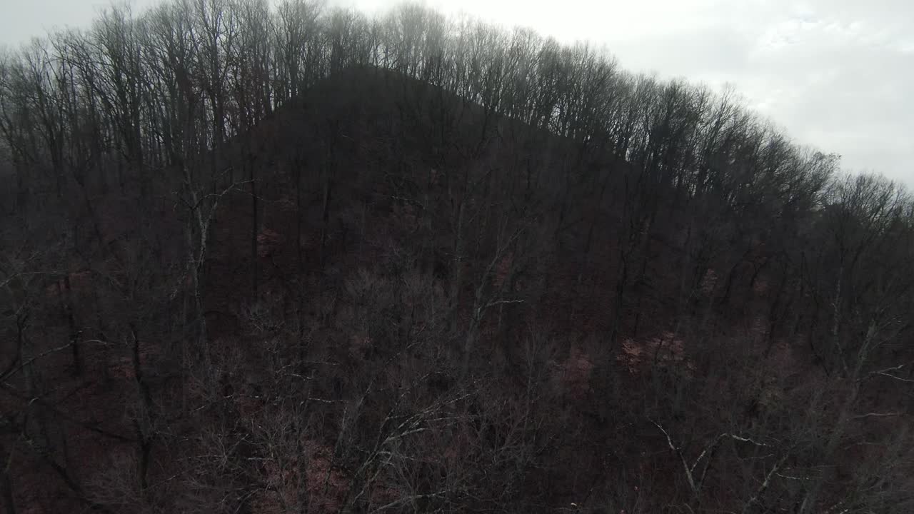 FPV Mountain top foggy and dive down