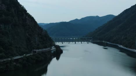 a small river in korea in the early morning