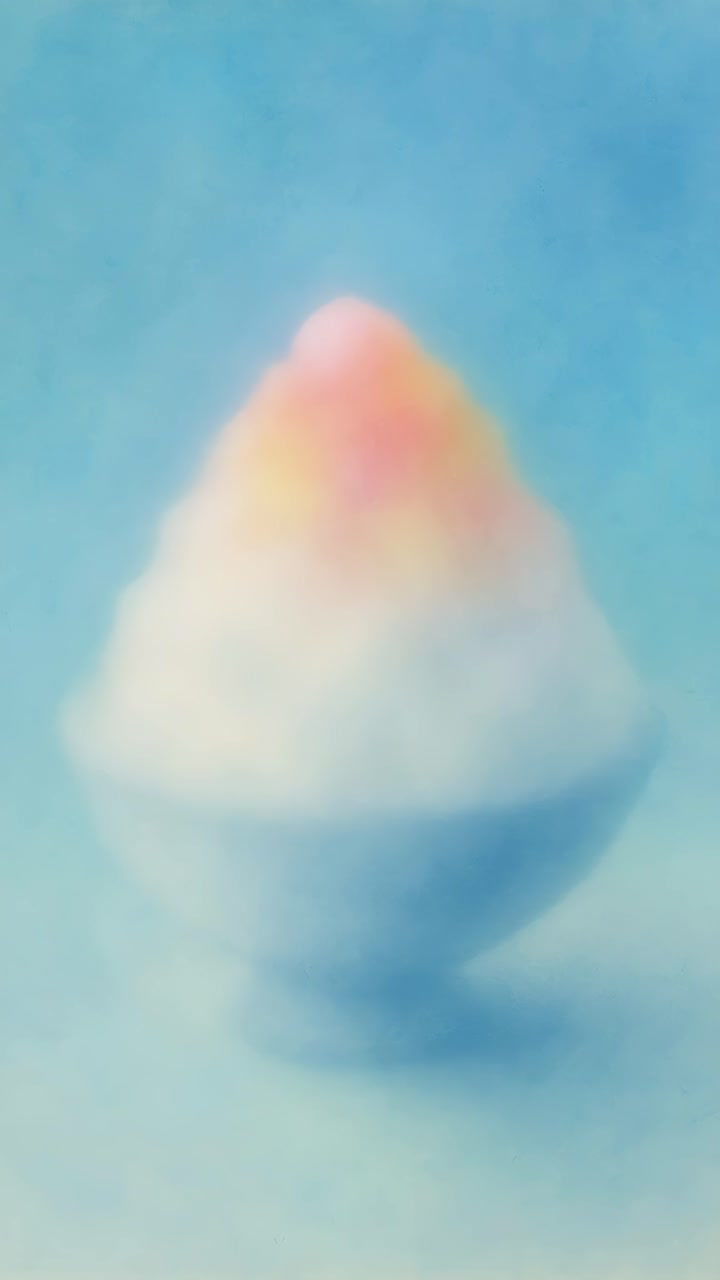 A dreamy, pastel-colored abstract resembling cotton candy