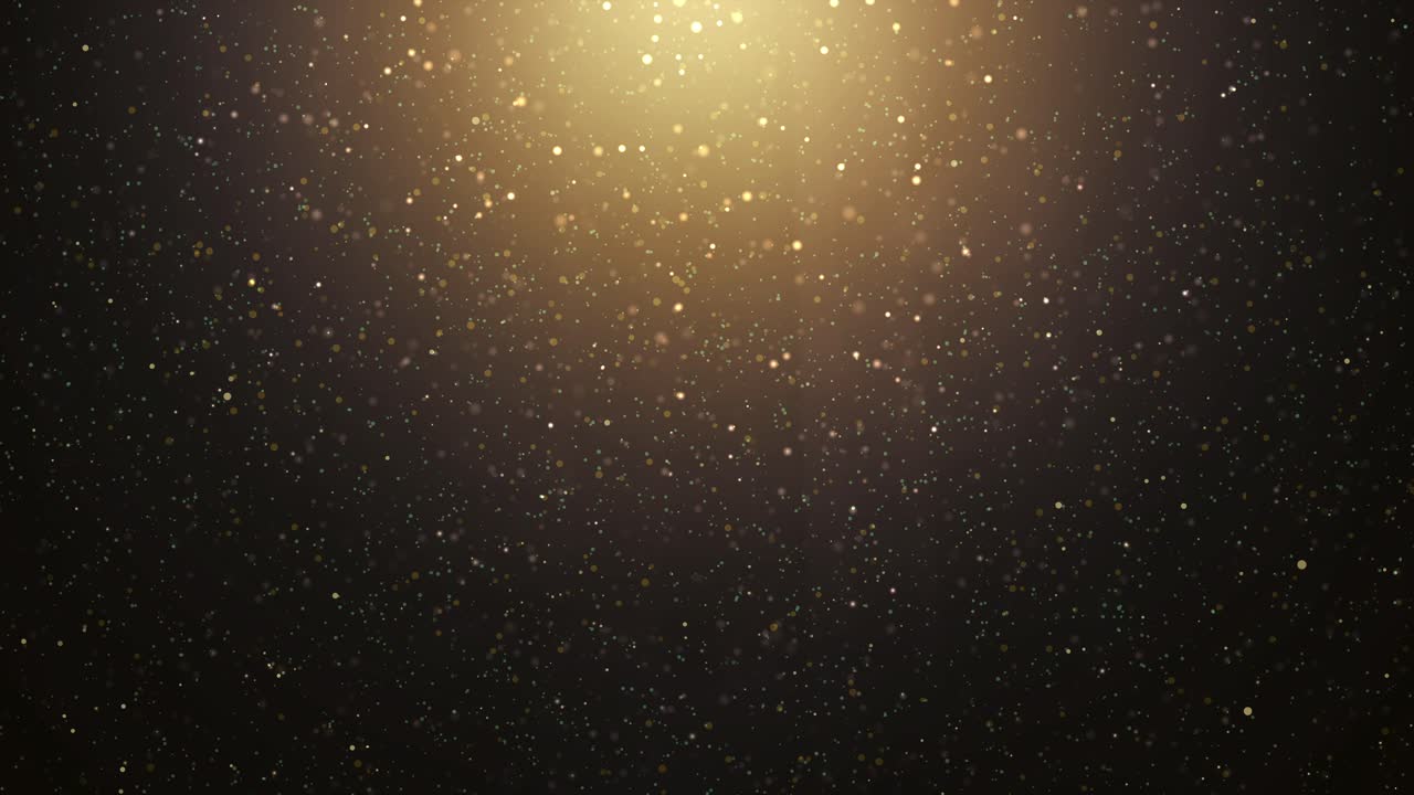 Abstract background with raining golden glitter - Cosmic dance of shining particles