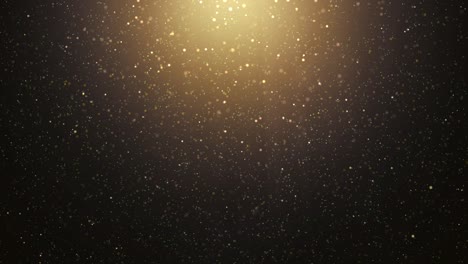 fondo abstracto con lluvia de brillo dorado - danza cósmica de partículas brillantes