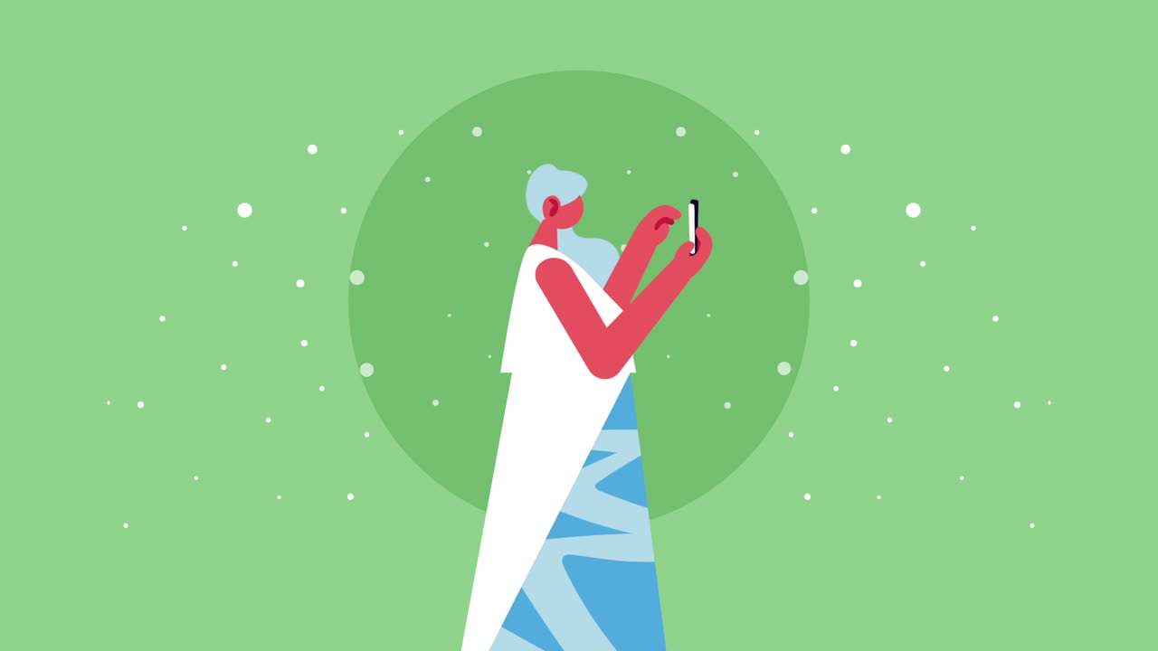 가정에서 스마트폰을 사용하는 여성