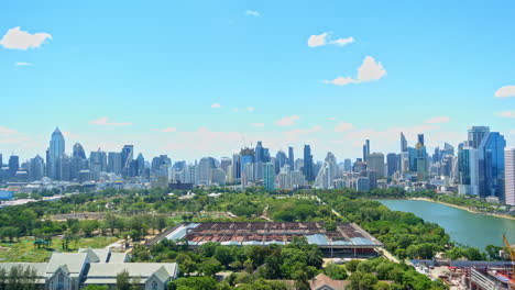 time-lapse of passing clouds over the city of bangkok, thailand