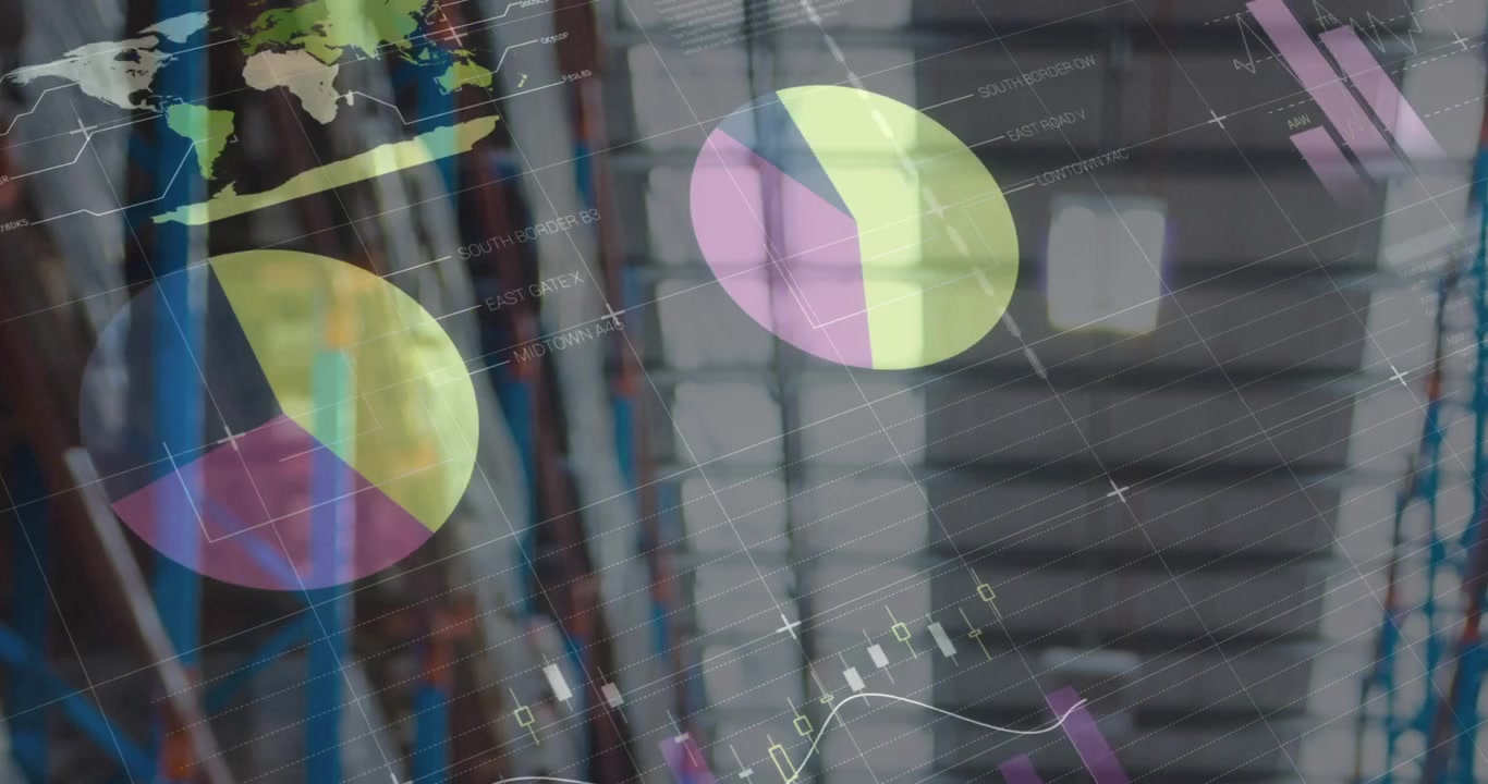Animation of data processing over warehouse