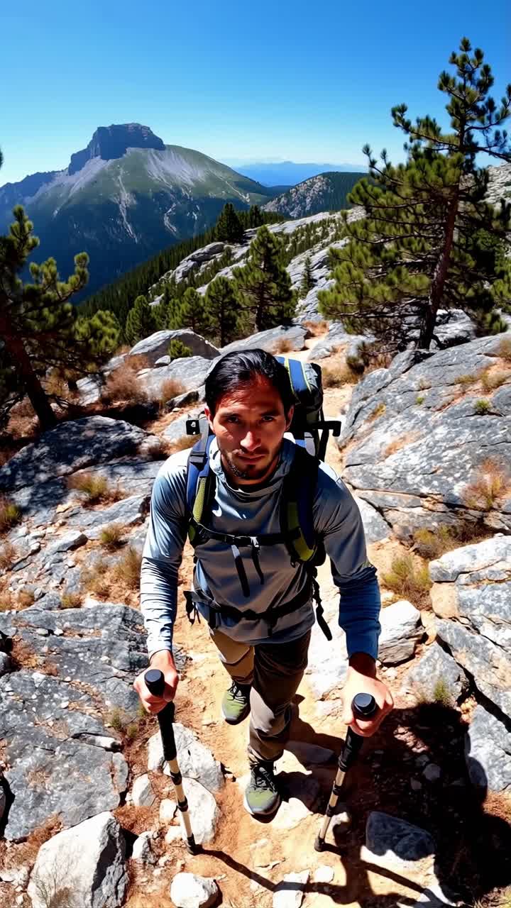 Escalando en las montañas