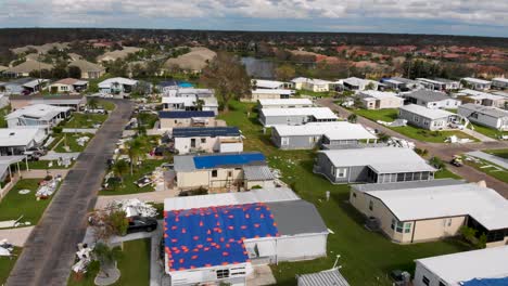 4k drone video of hurricane damage at mobile home park in north port, florida - 11