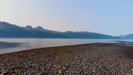 4K-Drone-Video-of-Mountains-Surrounding-Port-Valdez-in-Valdez-AK-during-Sunny-Summer-Day