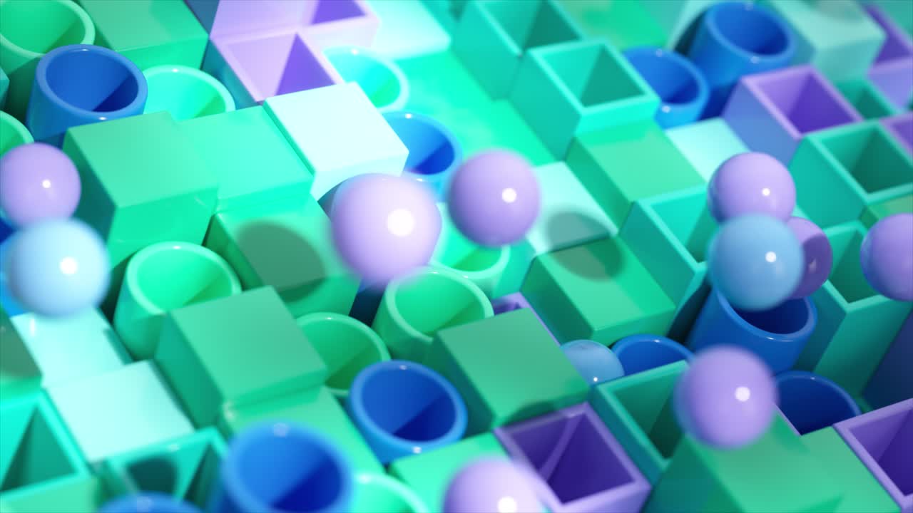 patrón geométrico abstracto con bolas y tubos