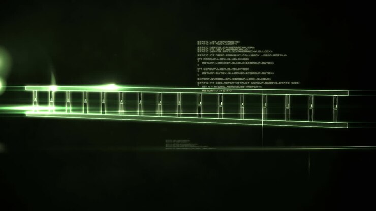 Animazione di filamento di DNA, elaborazione dati su circuito stampato del processore