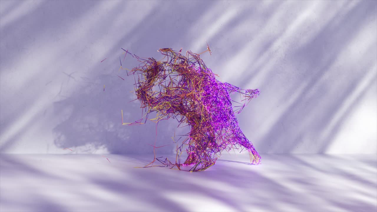 Abstract Glowing Figure in Motion