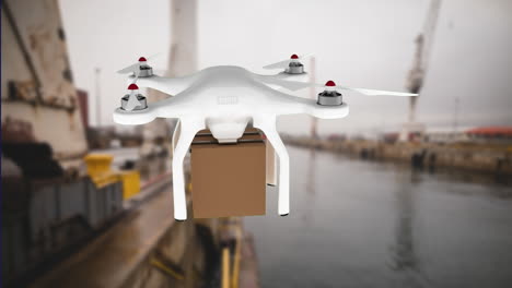 drone carrying a package for delivery