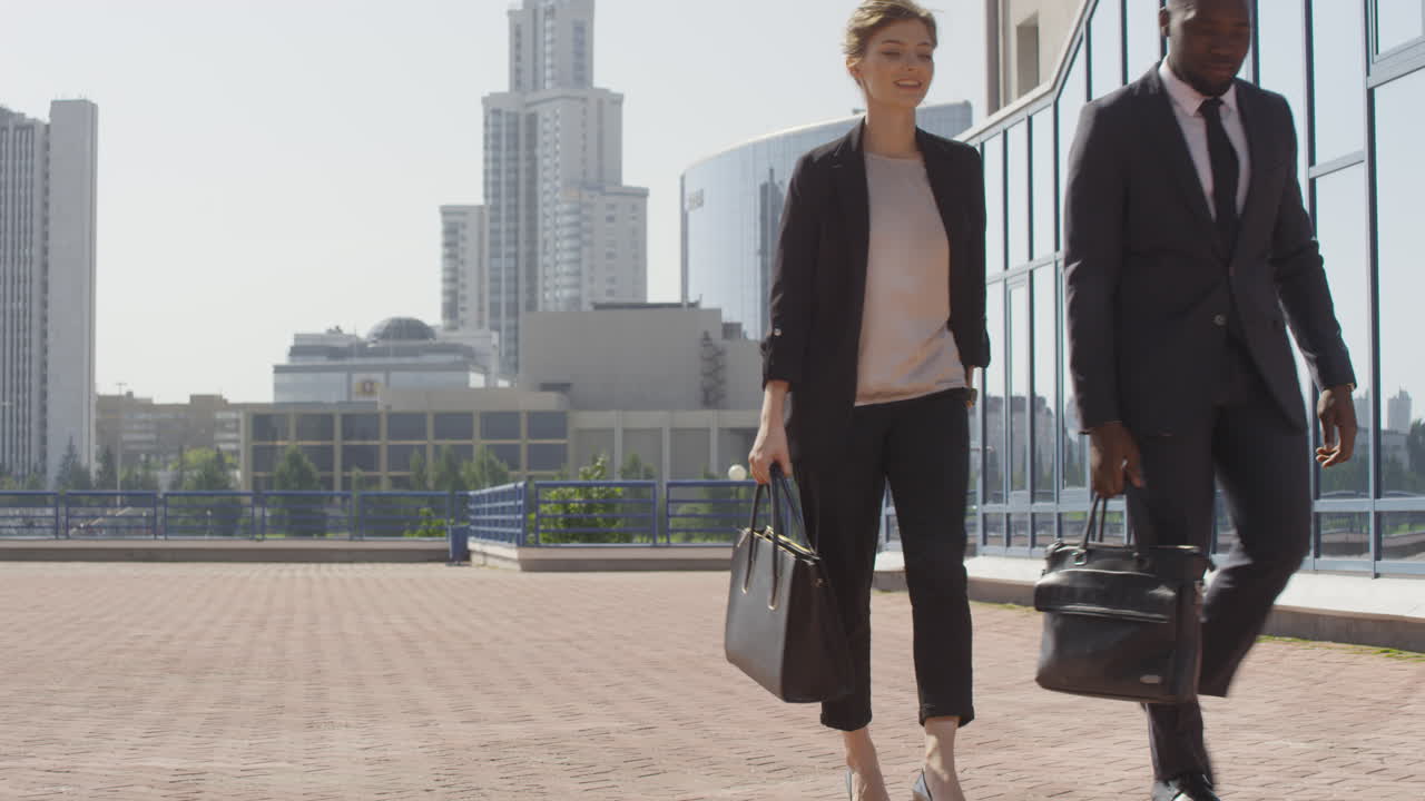 Sequence Of Business Couple In City