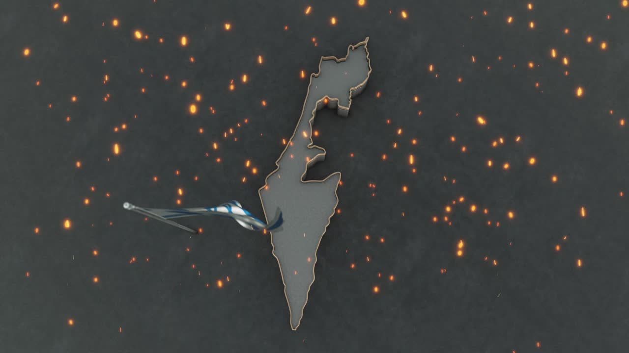 이스라엘 지도와 발 배경 4k