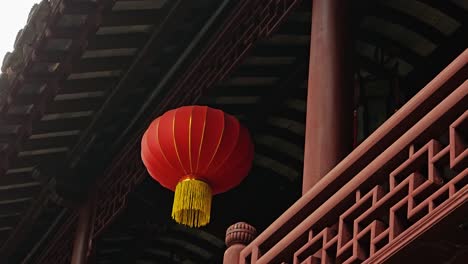 chinese lanterns at yu garden, summer day in shanghai, china - pan shot