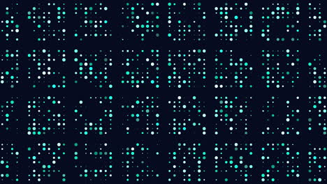 pixelated blue and green pattern on dark background